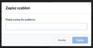 Raport zamówień PRO - zapisz szablon