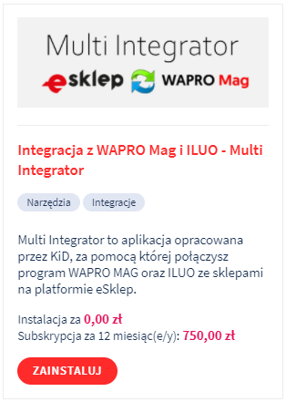 Aplikacja: Integracja z WAPRO Mag – Multi Integrator