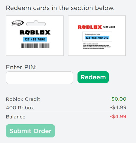 Kartą podarunkową można także płacić w sklepie Roblox kupując Robuxy