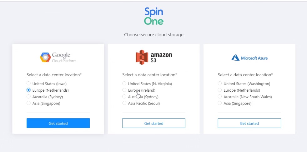 Lokalizacja danych usługi Spin