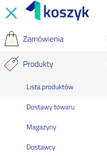 Produkty-lista produktów 1koszyk