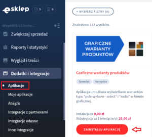 Aplikacja: Graficzne warianty produktów – Paweł Bolimowski