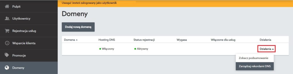 Zarządzanie DNS domeny w home.pl