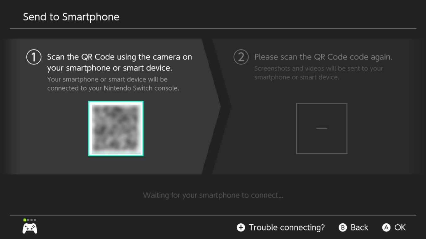 Skan kodu QR w celu pobrania zdjęć na smartfona.