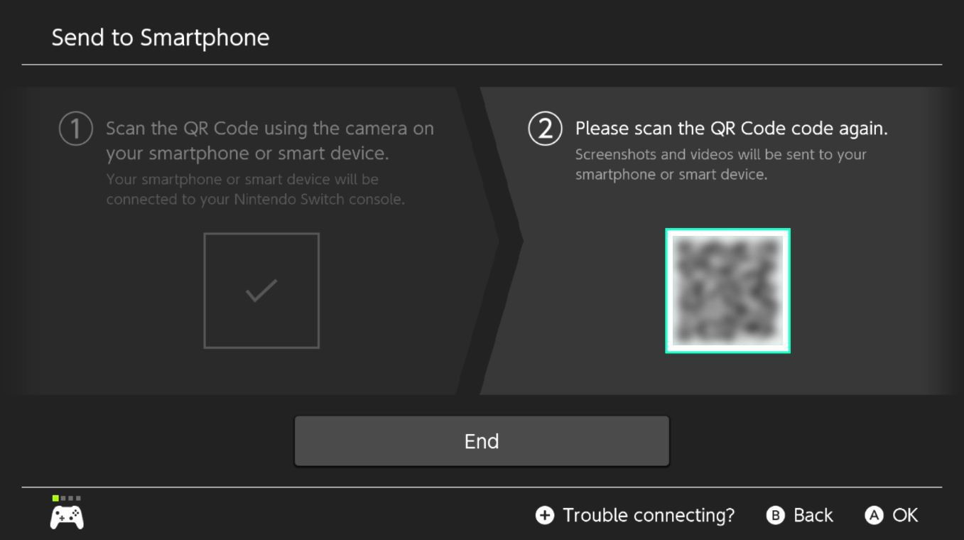 Wysyłanie zdjęć z Nintendo Switch na telefon.