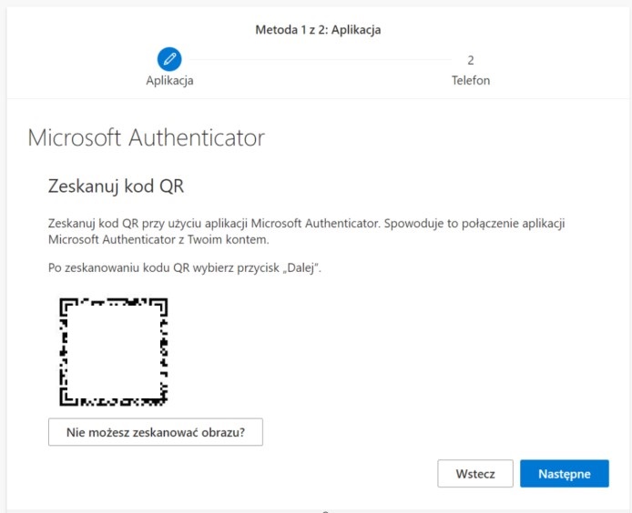 Logowanie do Microsoft Authenticator.
