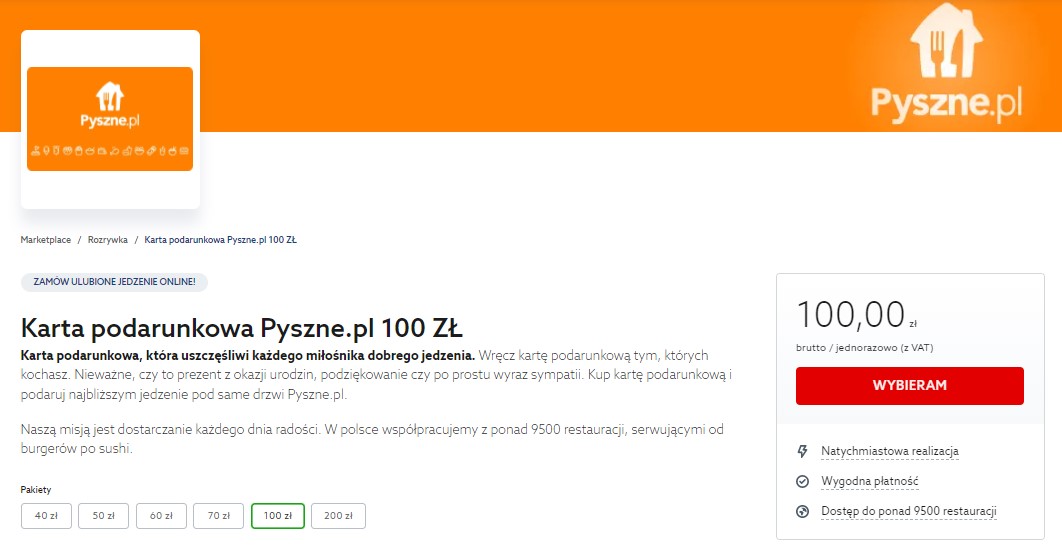 Gdzie kupić karty podarunkowe Pyszne.pl?
