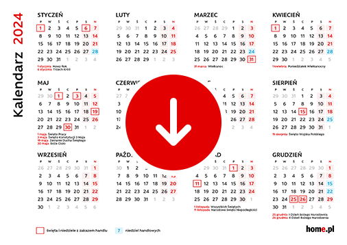 Niedziele handlowe 2024 - pobierz kalendarz
