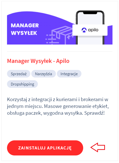 Aplikacja: Manager Wysyłek – Apilo