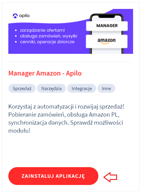 Aplikacja: Manager Amazon – Apilo