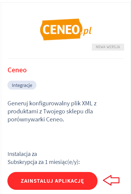 Aplikacja: Ceneo (feed)