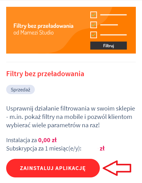 Aplikacja: Filtry bez przeładowania