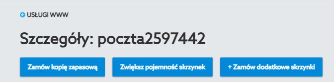Jak zwiększyć liczbę skrzynek pocztowych w usługach Poczta Standard i Poczta Pro