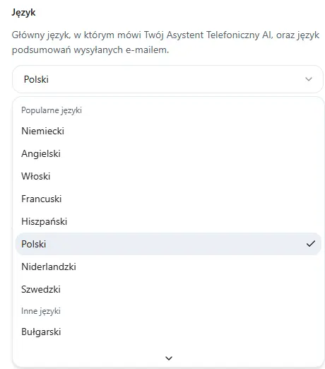 Głos, język i zachowanie Asystenta Telefonicznego AI