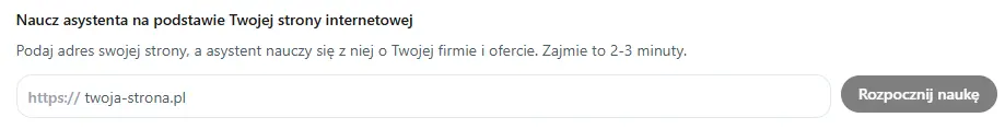Budowanie wiedzy Asystenta Telefonicznego AI o firmie