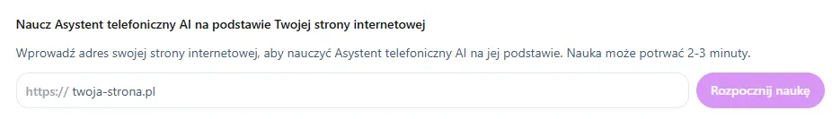 Budowanie wiedzy Asystenta Telefonicznego AI o firmie