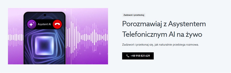 Porozmawiaj z Asystentem Telefonicznym AI na żywo