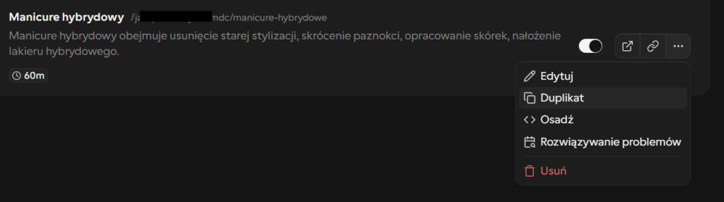 Duplikowanie typów wydarzeń w Cal.com